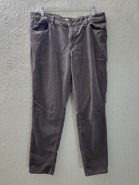 Loft Sz 31 / 12 Gray Corduroy Pants Womens Curvy Skinny